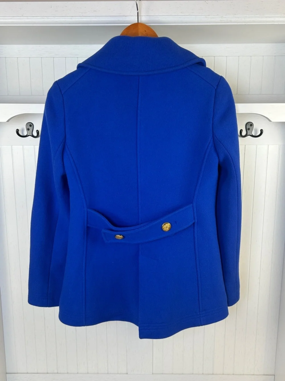 J.Crew Blue Wool Peacoat Gold Buttons Double Breasted Classic - Picture 6 of 13